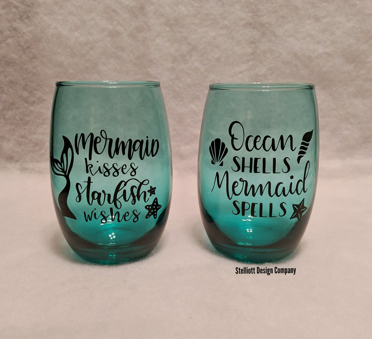 mermaid wine glass Mermaid Stemless Wine Glasses – Stelliott Design Company