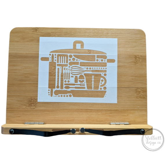 Bamboo Book+Tablet Stand